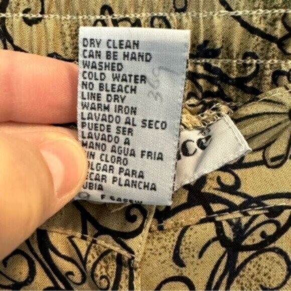 Parsons Place | Tan & Black Floral Print Button Down Maxi Skirt Size XL - Picture 9 of 10